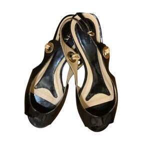 Forum Black Patent Sandals